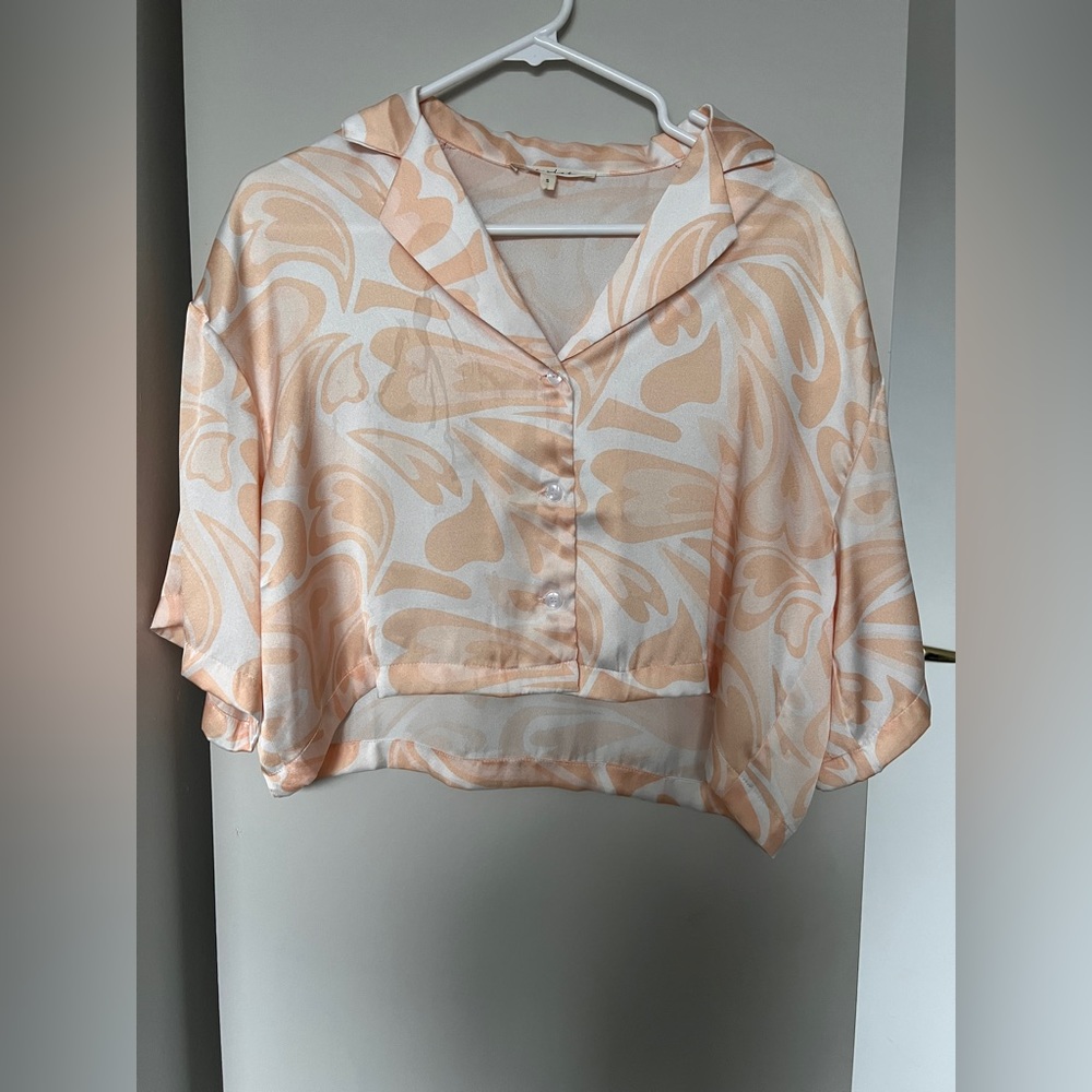 Et Clet Silky Retro Crop Top